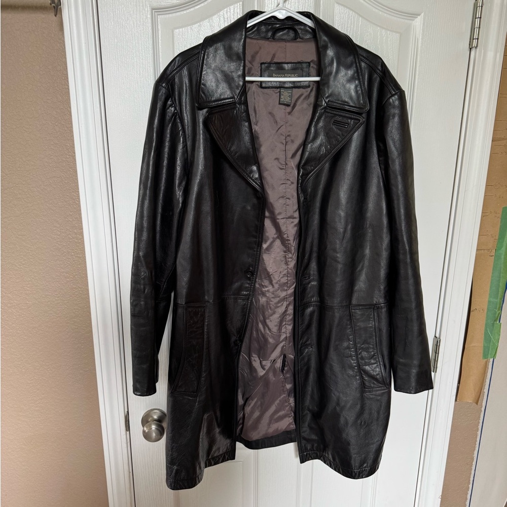 Banana Republic Dark Leather Jacket